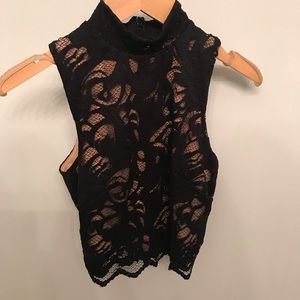 Black Lace Crop